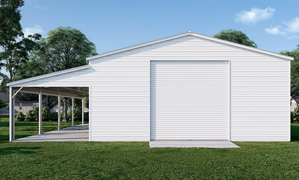 30×50 -12 Florida Steel Garage w/ Lean-to