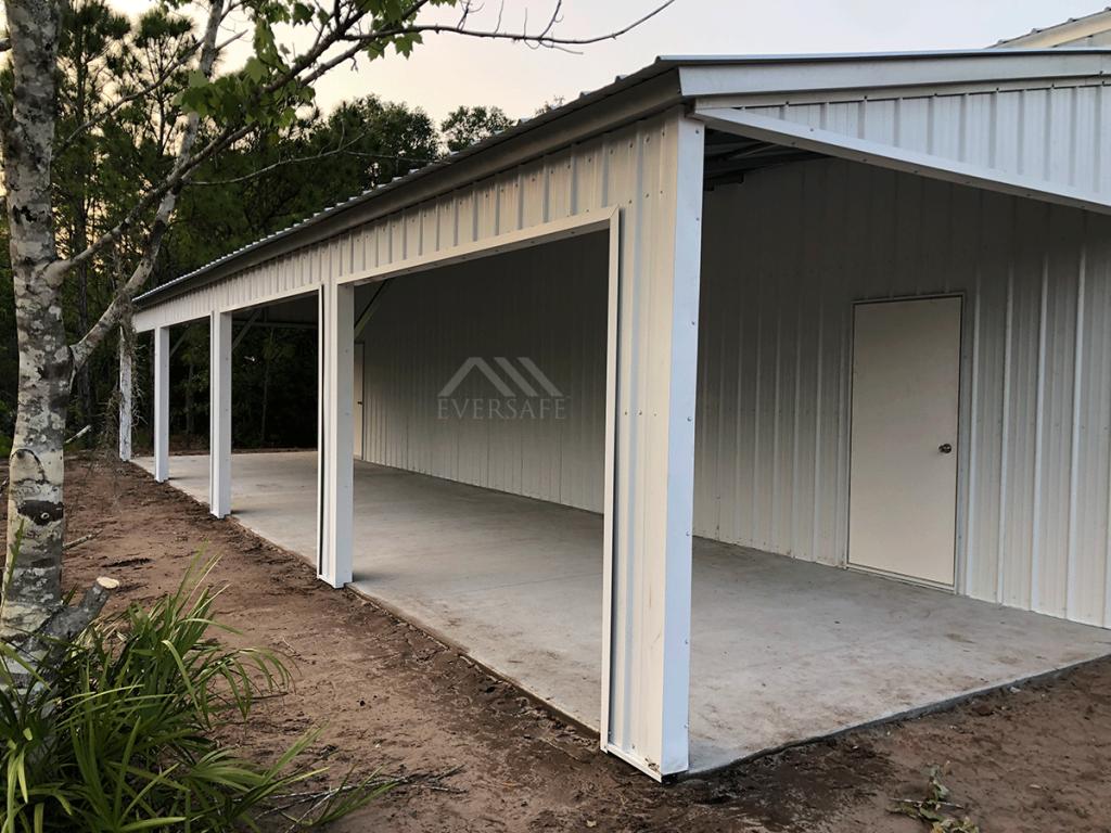 30x50 Steel Garage with Leanto Prefab Garage Kit Shop Florida Prices