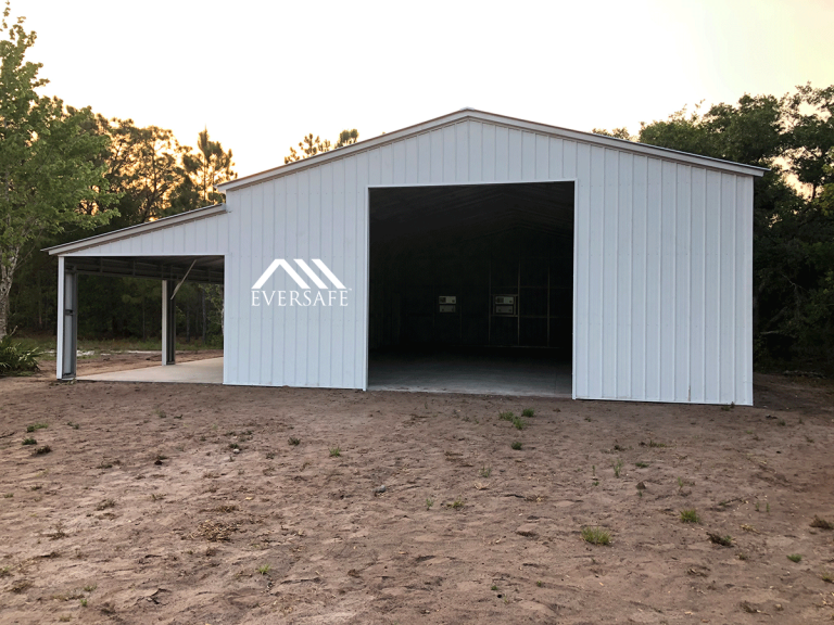 30x50 Steel Garage with Lean-to | Prefab Garage Kit | Shop Florida Prices