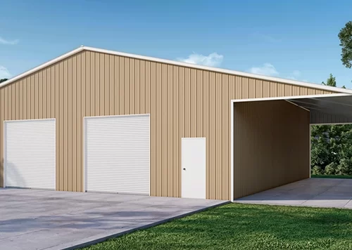 40×50 Steel Garage with Lean-to