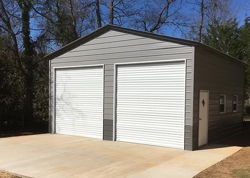 24x25 Two Car Steel Garage