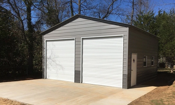 24x25 Two Car Steel Garage
