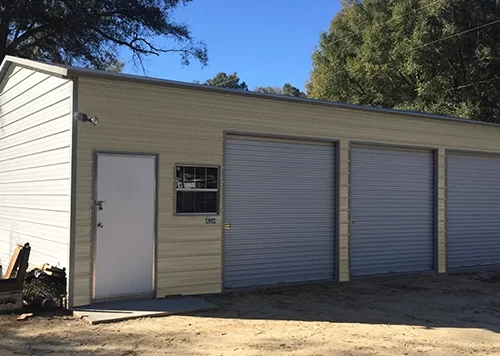 24x35 Three Car Steel Garage