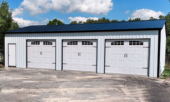 24x45 Three Car Metal Garage