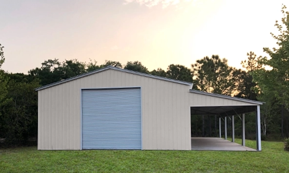 30x50 Steel Building with Lean-to