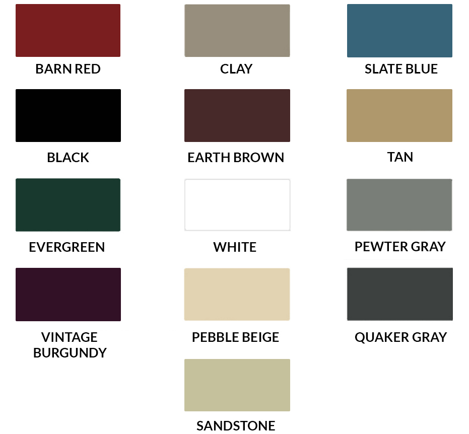 Metal Building Color Chart