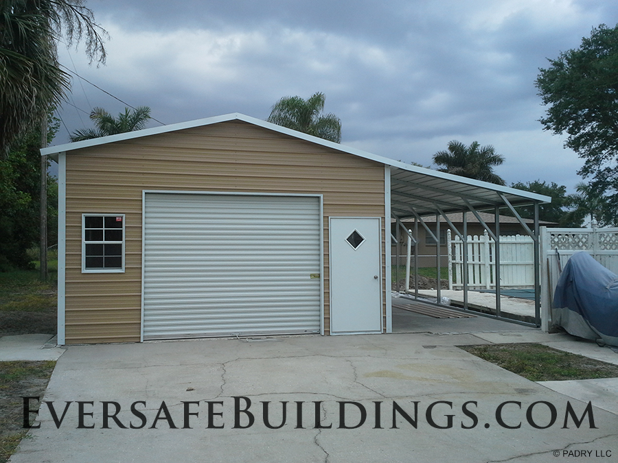 Fort Myers Metal Garage with Carport