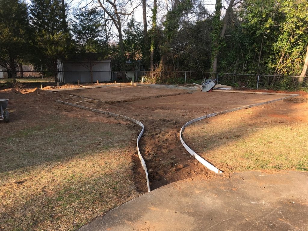 concrete apron garage building