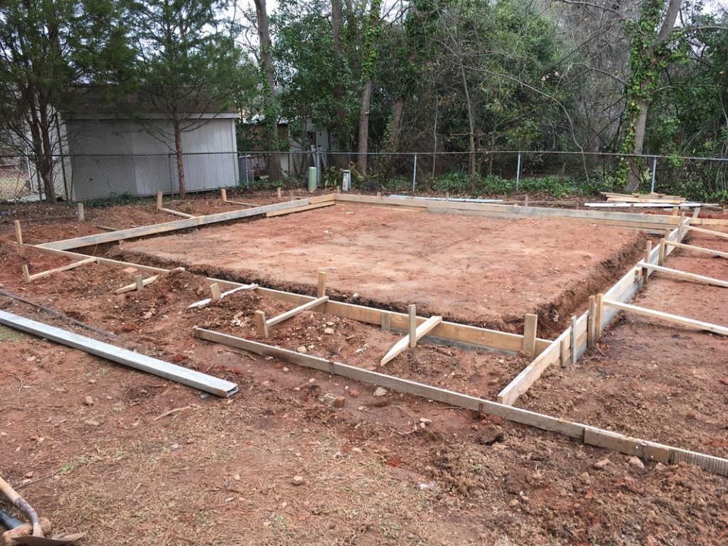 concrete slab steel garage