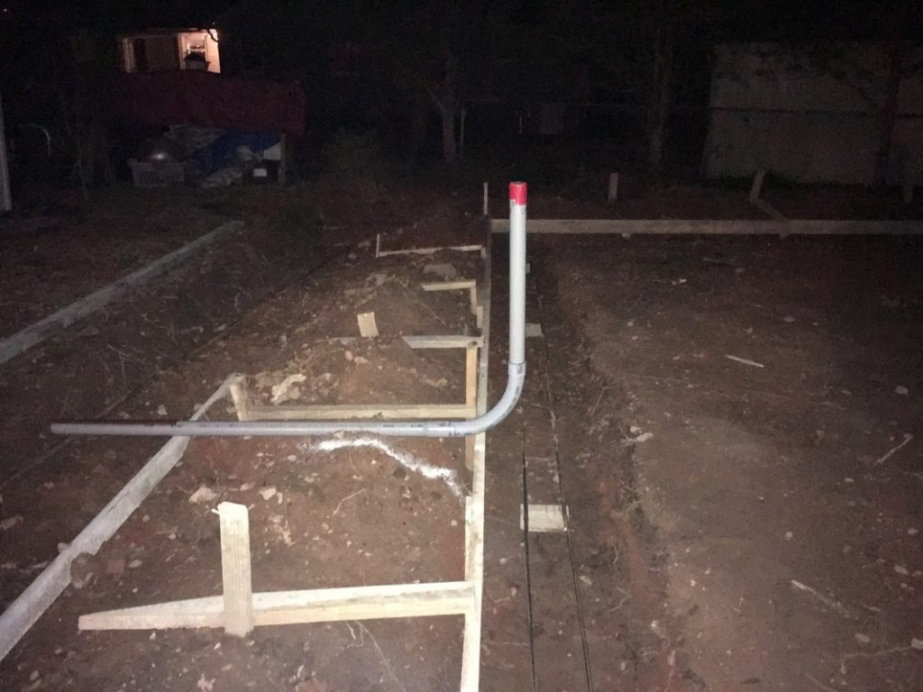 plumbing concrete slab garage building 