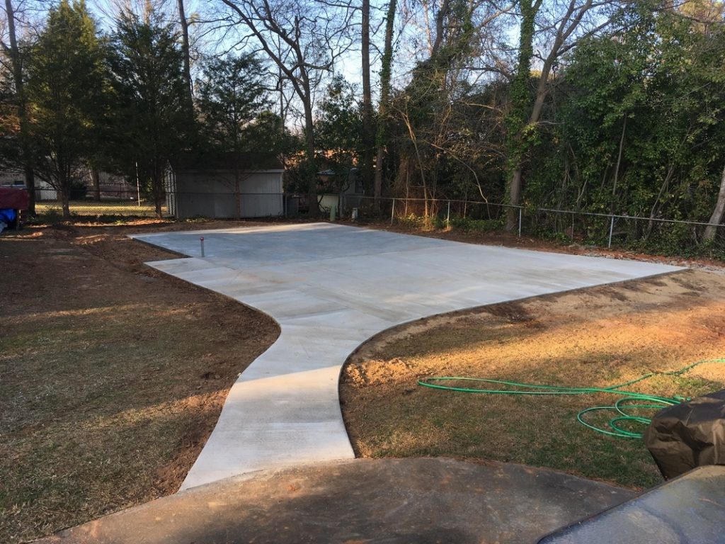 finished concrete slab steel garage building 