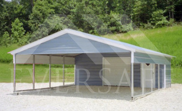 Steel Garage Carport Combo One Two Or Three Car Metal Garage