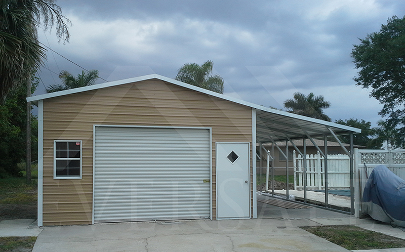 One Car Garage with Lean-To