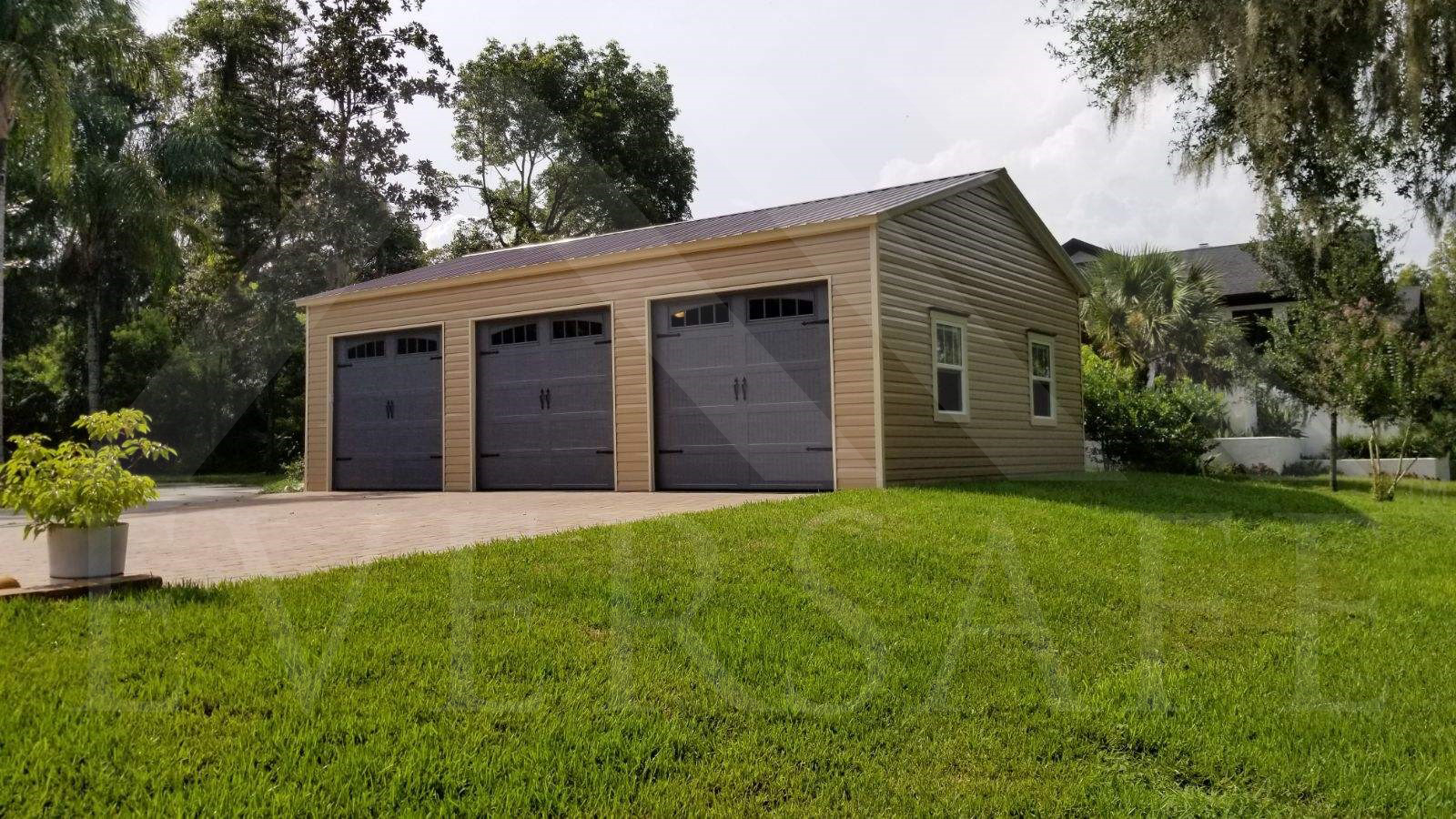 3 car metal garages