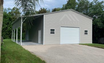 30x40 Metal Garage with Lean-To