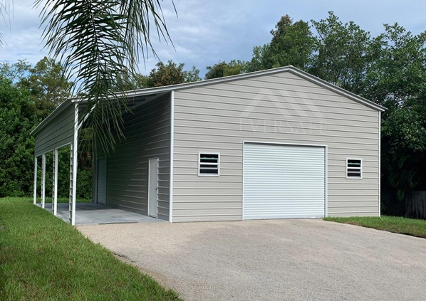 30×40 Steel Garage with Lean-To