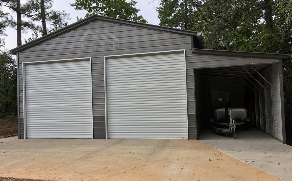 Garage with lean-to