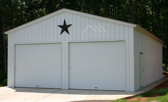 White 30x30 Metal Garages