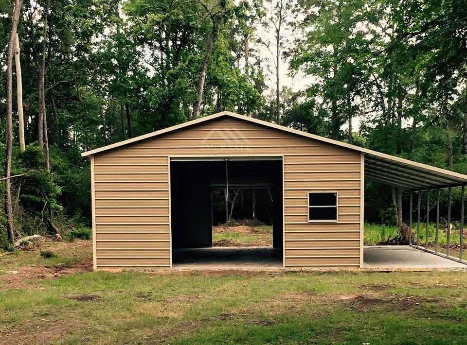 Workshop Garage with lean-to