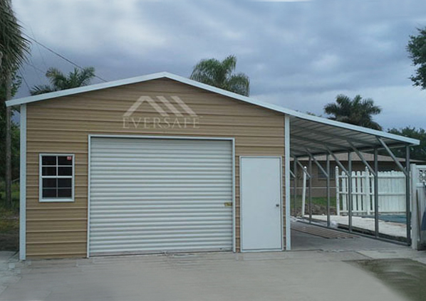 18×25 Steel Garage with Lean-To