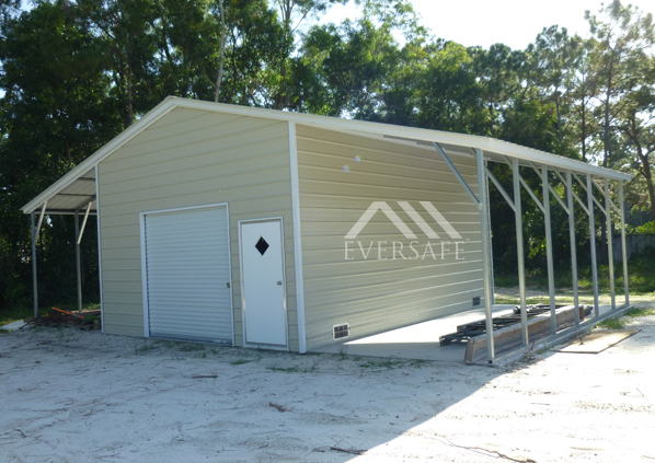 18x25 18x25 Steel Garage with Lean-tos