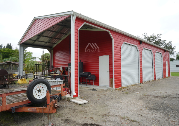 30x60 Garage Carport Hybrid