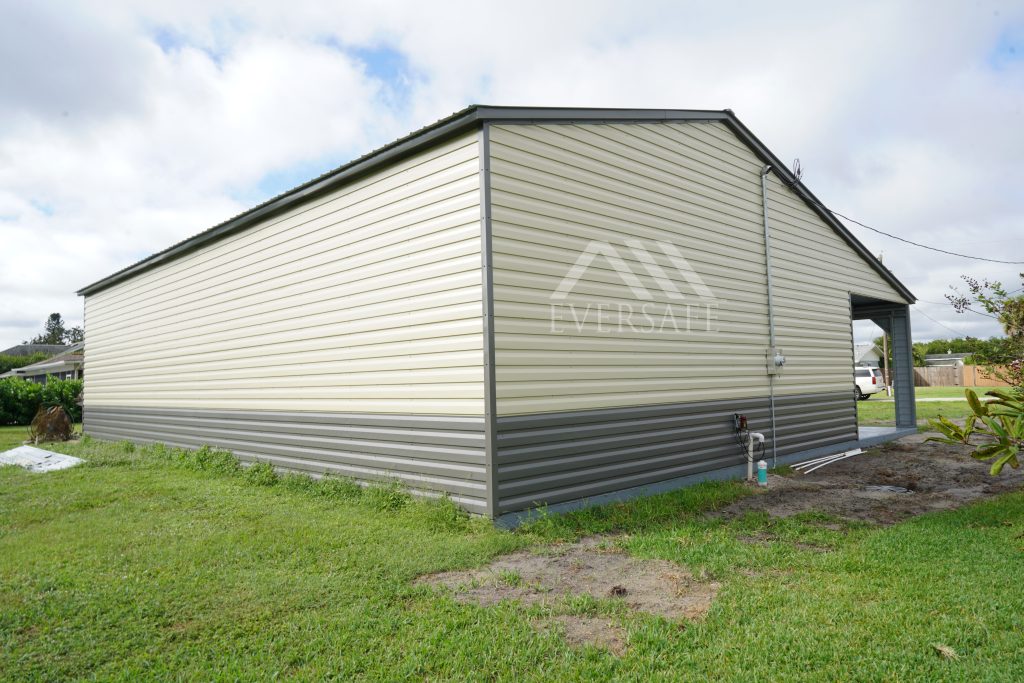 2 Car Garage with Lean-to Sidewall