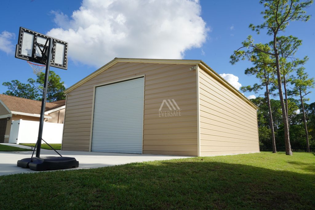 Prefab Metal Garage in Florida Front Side